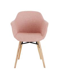 Židle s područkami s úzkým skořepinovým sedákem Fiji, Růžová, Š 59 cm, H 55 cm