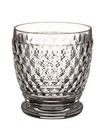 Verre à eau en cristal à embossages décoratifs Boston, 4 pièces, Cristal, Transparent, Ø 9 x haut. 10 cm, 330 ml