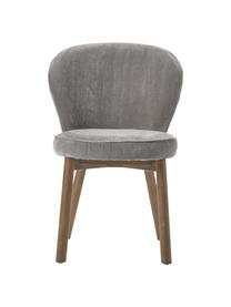 Krzesło tapicerowane Serena, Tapicerka: szenil (92% poliester, 6%, Nogi: lite drewno jesionowe, la, Szara tkanina, S 56 x G 64 cm