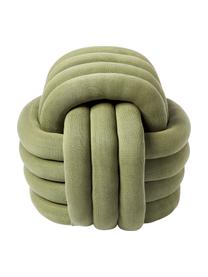 Geknoopte poef Twist, Bekleding: 100 % katoen, Kaki, B 54 x H 45 cm