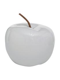 Deko-Äpfel Alvaro H 12 cm, 2 Stück, Steingut, Weiß, Hellgrau, Ø 13 x H 12 cm