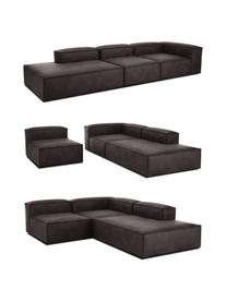 Diván modular grande de cuero reciclado Lennon, Tapizado: cuero reciclado (70% cuer, Estructura: madera de pino maciza, ma, Patas: plástico Las patas están , Cuero marrón grisaceo, An 357 x F 119 cm, respaldo izquierdo