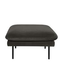 Reposapiés puf de terciopelo Moby, Tapizado: terciopelo (poliéster de , Estructura: madera de pino maciza, Patas: metal con pintura en polv, Terciopelo marrón grisáceo, An 78 x Al 48 cm