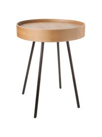 Tavolino-vassoio rotondo Oak Tray, Legno, nero, Ø 47 x Alt. 56 cm