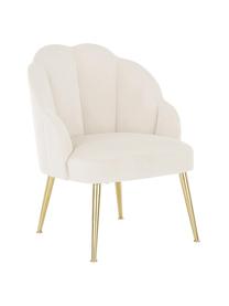 Samt-Cocktailsessel Helle, Bezug: Samt (Polyester) Der hoch, Beine: Metall, pulverbeschichtet, Samt Cremeweiß, B 65 x T 65 cm