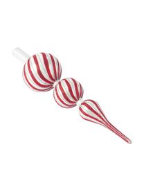 Weihnachtsbaumspitze Swirly, Glas, Rot, Silberfarben, Ø 8 x H 13 cm