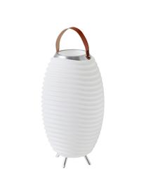 Lampe de jardin mobile avec haut-parleur et refroidisseur de bouteille Synergy S, Blanc, couleur chrome, brun, Ø 32 x haut. 56 cm