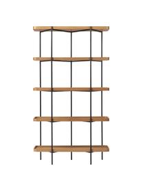 Estantería grande de madera y metal Renee, Estantes: tablero de fibra de densi, Estructura: metal con pintura en polv, Madera de fresno, An 100 x Al 180 cm