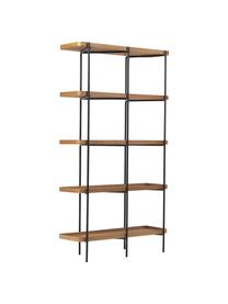Estantería grande de madera y metal Renee, Estantes: tablero de fibra de densi, Estructura: metal con pintura en polv, Madera de fresno, An 100 x Al 180 cm