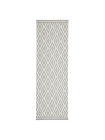 In- & outdoor loper Miami, 86% polypropyleen, 14% polyester, Grijs, wit, B 80 x L 300 cm