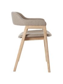 Dřevěná židle s područkami a polstrováním Santiano, Béžová, Š 58 cm, H 58 cm
