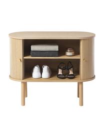 Petite enfilade en bois cannelé Calary, Bois clair, larg. 95 x long. 77 cm