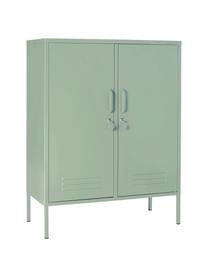 Rangement en métal Midi, Métal, enduit, Vert sauge, larg. 85 x haut. 111 cm