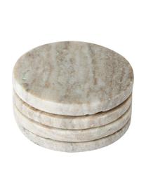 Posavasos de mármol travertino Callum, 4 uds., Mármol, Gris, Ø 10 x Al 1 cm