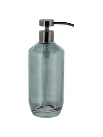 Dispenser sapone in vetro Vintage, Contenitore: vetro, Testa della pompa: plastica, Blu grigio, nero, Ø 8 x Alt. 21 cm