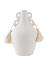 Vase design grès blanc Middle, Grès cérame, Blanc, Ø 14 x haut. 24 cm