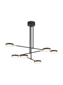 Grande suspension noire LED Fad, Noir, couleur argentée, beige, larg. 89 x haut. 62 cm