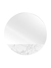 Okrągłe lustro ścienne o wyglądzie marmuru Stockholm, Biały marmurowany, Ø 40 x G 1 cm