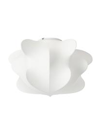 Plafón en look seda Arwa, Pantalla: plástico con aspecto de s, Anclaje: metal con pintura en polv, Blanco, Ø 52 x Al 31 cm