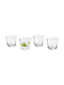 Ručně foukané sklenice Swirl, 4 ks, Sklo, Transparentní, Ø 10 cm, V 9 cm, 300 ml