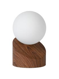 Kleine Tischlampe Len mit Touch-Funktion, Lampenschirm: Opalglas, Lampenfuß: Metall, beschichtet, Dunkelbraun, Opalweiß, Ø 10 x H 16 cm