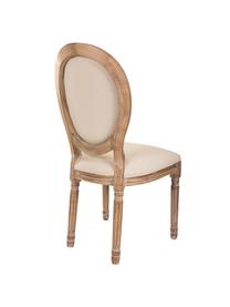 Krzesło z drewna z tapicerowanym siedziskiem Louis, Tapicerka: tkanina, Stelaż: drewno kauczukowe, Brązowy, beżowy, S 46 x G 48 cm