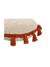Cojín de peluche artesanal Circle, Tapizado: 97% algodón, 3% otras fib, Blanco crema, naranja, Ø 48 cm