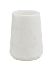Vaso cepillo de dientes de mármol Lux, Mármol, Mármol blanco, Ø 9 x Al 11 cm