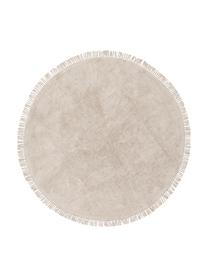 Okrągły ręcznie tuftowany dywan z bawełny z frędzlami Daya, Beżowy, Ø 150 cm (Rozmiar M)