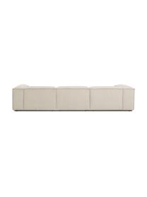 Sofa modułowa ze sztruksu Lennon (4-osobowa), Tapicerka: sztruks (92% poliester, 8, Stelaż: lite drewno, sklejka, Nogi: tworzywo sztuczne, Beżowy sztruks, S 327 x G 119 cm
