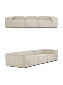 Modulaire bank Lennon (4-zits) van corduroy, Bekleding: corduroy (92% polyester, , Frame: massief grenenhout, FSC-g, Poten: kunststof, Corduroy beige, B 327 x H 119 cm