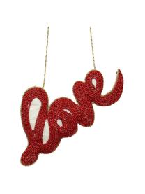 Décoration de sapin de Noël Love, Rouge, larg. 16 x haut. 8 cm