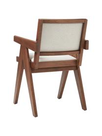 Sillón tapizado Sissi, Tapizado: 100% poliéster Alta resis, Estructura: madera de roble maciza, Asiento: contrachapado de madera d, Tejido blanco crema, madera de roble oscura, An 58 x F 52 cm