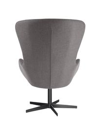 Fauteuil à oreilles pivotant Wing, Anthracite, larg. 76 x prof. 77 cm
