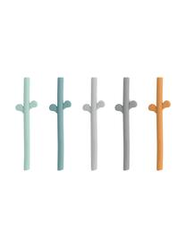 Set de pajitas de silicona Peekaboo, 5 uds., 100% silicona, Multicolor, L 14 cm