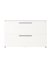 Meuble à chaussures avec 2 compartiments rabattables Dallas, Blanc, larg. 140 x haut. 85 cm