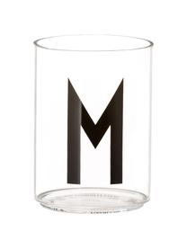Design Wasserglas Personal mit Buchstaben (Varianten von A bis Z), Borosilikatglas, Transparent, Schwarz, Wasserglas M