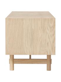 Lowboard Diana aus Eichenholz mit Türen, Korpus: Spanplatte mit Eichenholz, Beine: Massives Eichenholz, FSC-, Griffe: Aluminiumlegierung, Holz, B 180 x H 50 cm