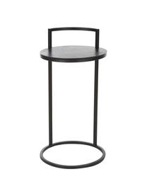 Okrągły stolik pomocniczy z metalu Circle, Blat: metal powlekany, Stelaż: metal malowany proszkowo, Blat: czarny z antycznym wykończeniem Stelaż: czarny, matowy, Ø 36 x W 66 cm