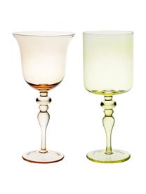 Verres à vin soufflés bouche Desigual, 6 élém., Verre, soufflé bouche, Tons jaunes, tons roses, Ø 8 x haut. 20 cm, 200 ml