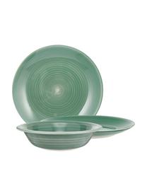 Set 18 piatti dipinti a mano per 6 persone Lucca, Gres, Verde, 6 persone (18 pz)