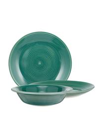 Set 18 piatti dipinti a mano per 6 persone Lucca, Gres, Verde, 6 persone (18 pz)
