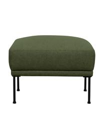Puf z metalowymi nogami Fluente, Tapicerka: 100% poliester Dzięki tka, Stelaż: lite drewno sosnowe z cer, Nogi: metal malowany proszkowo, Ciemnozielona tkanina, S 62 x W 46 cm