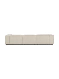 Narożna sofa modułowa ze sztruksu Lennon, Tapicerka: sztruks (92% poliester, 8, Stelaż: lite drewno sosnowe z cer, Nogi: tworzywo sztuczne Materia, Beżowy sztruks, S 327 x G 180 cm, lewostronna