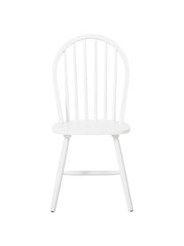 Chaise en bois style Windsor Megan, 2 pièces, Bois d'hévéa, laqué, Blanc, larg. 46 x prof. 51 cm