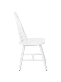 Windsor-Holzstühle Megan in Weiß, 2 Stück, Kautschukholz, lackiert, Eichenholz, hell geölt, B 46 x T 51 cm