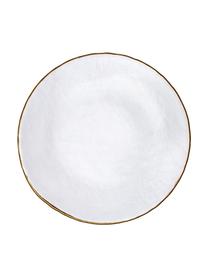 Assiettes à dessert en verre Orphee, 2 pièces, Verre, Transparent avec bordure dorée, Ø 22 cm