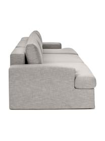 Sofa modułowa Russell (4-osobowa), Tapicerka: 100% bawełna Dzięki tkani, Stelaż: lite drewno sosnowe z cer, Nogi: tworzywo sztuczne, Szara tkanina, S 309 x W 77 cm