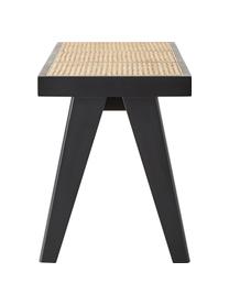 Zitbank Sissi met Weens vlechtwerk, Frame: massief eikenhout, Zitvlak: rotan, Rotan, zwart, B 110 x H 48 cm