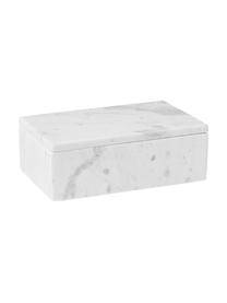 Boîte à bijoux en marbre Venice, Marbre, Blanc, marbré, larg. 20 x haut. 7 cm